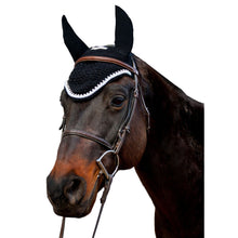 Load image into Gallery viewer, Equine Couture Fly Bonnet with Silver Rope & Crystals