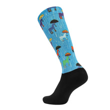 Load image into Gallery viewer, Equine Couture Children'S OTC Boot Socks- Rainy Day Ponies