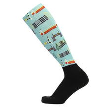 Load image into Gallery viewer, Equine Couture Ladies OTC Boot Socks- Painted Jumps