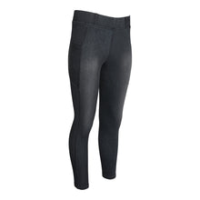 Load image into Gallery viewer, Equine Couture Ladies Denim Full Seat Silicon Tights with Phone Pocket