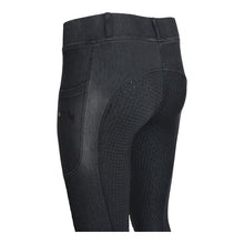 Load image into Gallery viewer, Equine Couture Ladies Denim Full Seat Silicon Tights with Phone Pocket