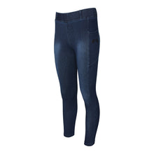 Load image into Gallery viewer, Equine Couture Ladies Denim Full Seat Silicon Tights with Phone Pocket