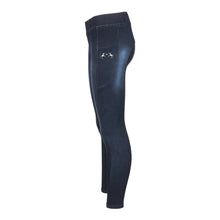 Load image into Gallery viewer, Equine Couture Ladies Denim Full Seat Silicon Tights with Phone Pocket