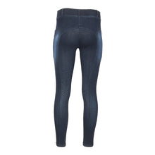 Load image into Gallery viewer, Equine Couture Ladies Denim Full Seat Silicon Tights with Phone Pocket