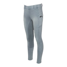 Load image into Gallery viewer, Equine Couture Ladies Denim Full Seat Silicon Tights with Phone Pocket