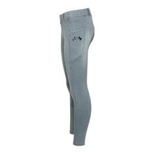 Load image into Gallery viewer, Equine Couture Ladies Denim Full Seat Silicon Tights with Phone Pocket