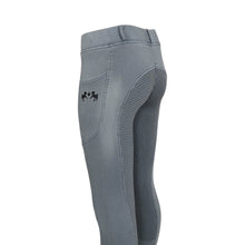 Load image into Gallery viewer, Equine Couture Ladies Denim Full Seat Silicon Tights with Phone Pocket