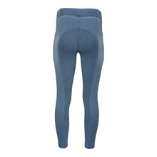 Load image into Gallery viewer, Equine Couture Ladies Denim Full Seat Silicon Tights with Phone Pocket