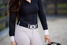 Load image into Gallery viewer, Black - 2" Gunmetal Stirrup Equestrian Elastic Belt SOLD