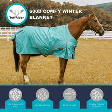 Load image into Gallery viewer, TuffRider 600 D Comfy Winter Ripstop Turnout Blanket Medium Weight 200 GSM Standard Neck