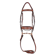 Load image into Gallery viewer, Laureate by Henri de Rivel Fancy Stitched Bridle w/ Wide Caveson and Laced Reins