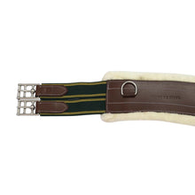 Load image into Gallery viewer, Henri de Rivel Contoured Leather Sherpa Fleece Girth