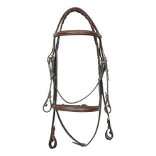 Load image into Gallery viewer, Henri de Rivel Pro Fancy Raised Comfort Crown Padded Bridle With Fancy Raised Reins
