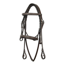Load image into Gallery viewer, Henri de Rivel Pro Fancy Raised Comfort Crown Padded Bridle With Fancy Raised Reins