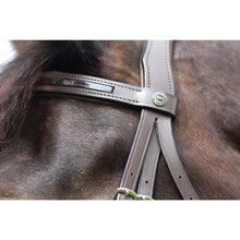 Load image into Gallery viewer, Henri de Rivel Pro Piaffe Mono Crown Bridle with Flash Noseband with Patent Leather
