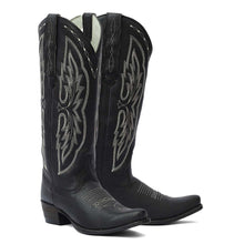 Load image into Gallery viewer, TuffRider Women Cody Embroidered Leather Snip Toe Western Boots