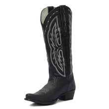 Load image into Gallery viewer, TuffRider Women Cody Embroidered Leather Snip Toe Western Boots