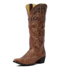 Load image into Gallery viewer, TuffRider Women Cody Embroidered Leather Snip Toe Western Boots