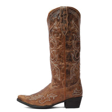 Load image into Gallery viewer, TuffRider Women Cody Embroidered Leather Snip Toe Western Boots