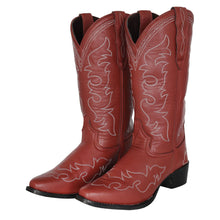 Load image into Gallery viewer, TuffRider Womens Snip Toe Paris Embroidered Western Boots