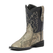 Load image into Gallery viewer, TuffRider Toddler Black Snake in My Boot Western Leather Boots