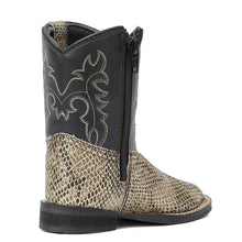 Load image into Gallery viewer, TuffRider Toddler Black Snake in My Boot Western Leather Boots