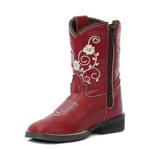 Load image into Gallery viewer, TuffRider Toddler Fire Red Floral Western Boot