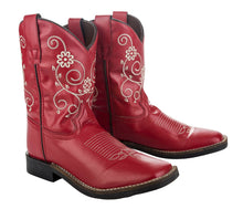 Load image into Gallery viewer, TuffRider Children's Fire Red Floral Western Boot