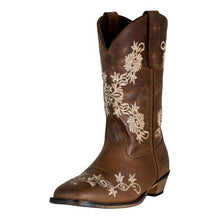 Load image into Gallery viewer, TuffRider Women Mormon Embroidered Leather Square Toe Western Boots