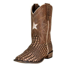 Load image into Gallery viewer, TuffRider Youth Bryce Star Embroidered Printed Square Toe Western Boots