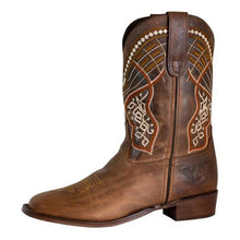 Load image into Gallery viewer, TuffRider Youth Yukon Tricolor Leather Embroidered Square Toe Western Boots