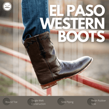 Load image into Gallery viewer, TuffRider Men's El Paso Leather Embroidered Round Toe Western Boots
