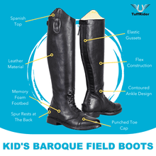 Load image into Gallery viewer, TuffRider Kids Baroque Leather Back Zipper Field Boots