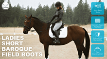 Load image into Gallery viewer, TuffRider Women Leather Back Zipper Short Baroque Field Boots