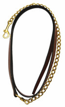 Load image into Gallery viewer, Henri de Rivel Pro Collection Leather Lead with 24" Solid Brass Chain