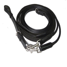 Load image into Gallery viewer, Henri de Rivel Advantage Draw Reins - Rounded Nylon / Leather Snap