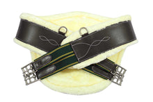 Load image into Gallery viewer, Henri de Rivel Anatomic Jumping Belly Guard Girth with Sherpa Fleece