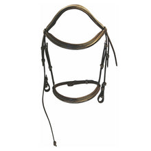 Load image into Gallery viewer, Henri de Rivel Pro Mono Crown Fancy Bridle with Patent Leather Piping and Laced Reins