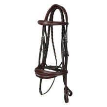 Load image into Gallery viewer, Henri de rivel Jamaika Pro Anatomical Fancy Raised Wide Flash Noseband Bridle with Raised laced reins