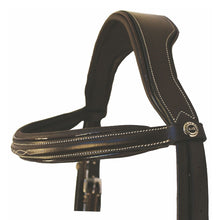 Load image into Gallery viewer, Henri de Rivel Pro Mono Crown Fancy Bridle with Patent Leather Piping and Laced Reins