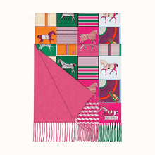 Load image into Gallery viewer, AWST Int'l Horses in Blankets Acrylic Cashmere Scarf-28" x 78"