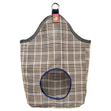 Load image into Gallery viewer, 5/A Baker Original Plaid single-hole hay bag with mesh front and hanging hardware