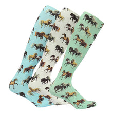 Load image into Gallery viewer, AWST Int'l Lila Horse Pairs Socks- 3 pack