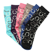 Load image into Gallery viewer, AWST Int'l Lucky Horseshoes Socks 6 pack