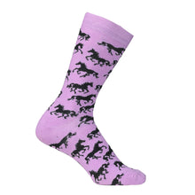 Load image into Gallery viewer, AWST Int'l Ladies "Lila" Galloping Horses Crew Socks- 6 Pack