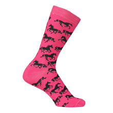 Load image into Gallery viewer, AWST Int'l Ladies "Lila" Galloping Horses Crew Socks- 6 Pack
