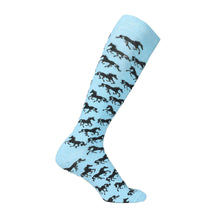 Load image into Gallery viewer, AWST Int'l Ladies "Lila" Galloping Horses Knee Socks - 6 Pack