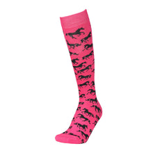 Load image into Gallery viewer, AWST Int'l Ladies "Lila" Galloping Horses Knee Socks - 6 Pack