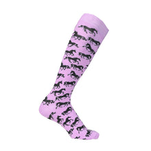 Load image into Gallery viewer, AWST Int'l Ladies "Lila" Galloping Horses Knee Socks - 6 Pack