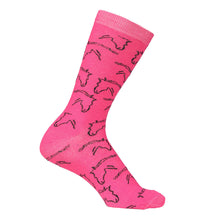 Load image into Gallery viewer, AWST Int'l Ladies Horse Heads Crew Socks - 6 pack